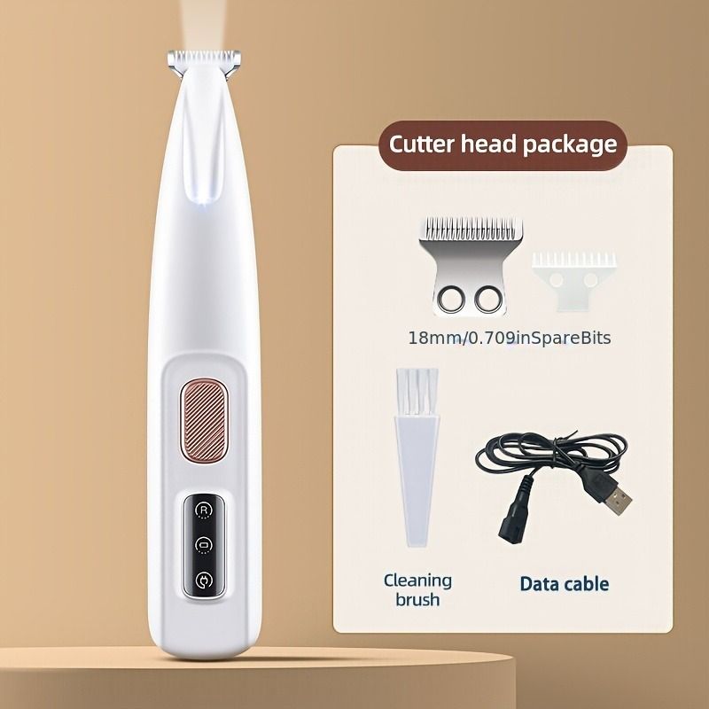 Compact Electric Pet Grooming Clipper – Low-Noise Fur Trimmer for Dogs & Cats, 1.8x16 cm – Precision Trimming for Paws, Eyes, Ears, Face & Rear – Professional Pet Grooming Too