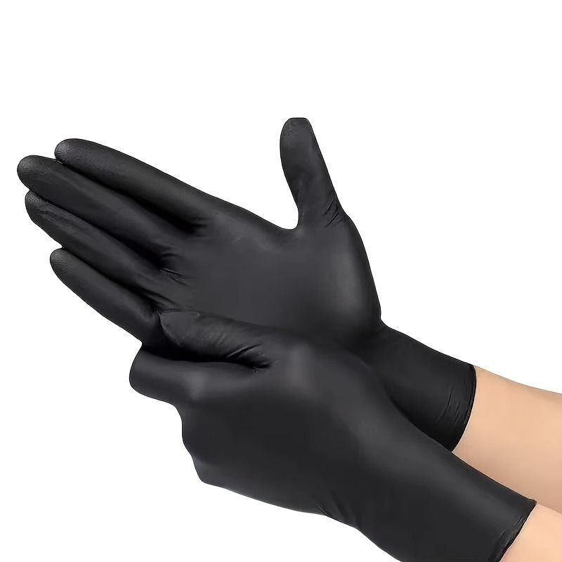 100 PCS Black Nitrile Gloves – Disposable, Latex-Free, Durable, Waterproof, Non-Slip, Food Safe – Ideal for Kitchen, Dishwashing, Cleaning, Indoor & Outdoor Use – Comfortable Fit