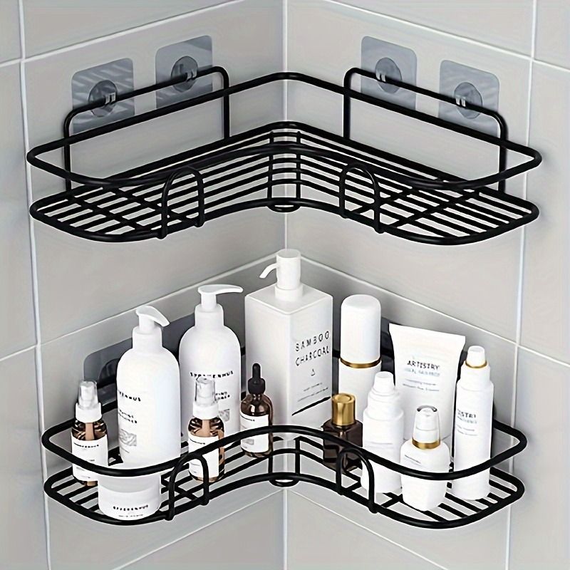 Corner Shower Rack – Rust-Resistant Wall-Mounted Bathroom Shelf, Space-Saving Storage Organizer for Shampoo, Conditioner, Toner & Cosmetics