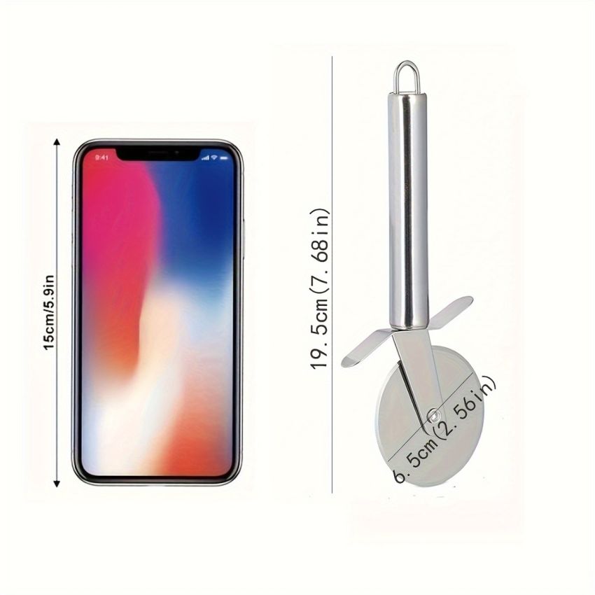Stainless Steel Pizza Cutter Wheel – Sharp Rotating Blade with Ergonomic Handle, Heavy-Duty Pizza Slicer for Precise Cutting, Durable Kitchen Tool for Home & Professional Baking
