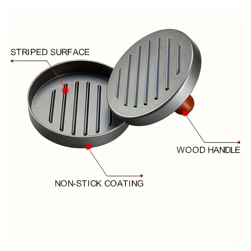 Non-Stick Stainless Steel Burger Press – Heavy-Duty Meat & Muffin Smasher for BBQ, Cheese, Veggies – Grilling & Baking Tool for Outdoor Cooking – Grill Accessory