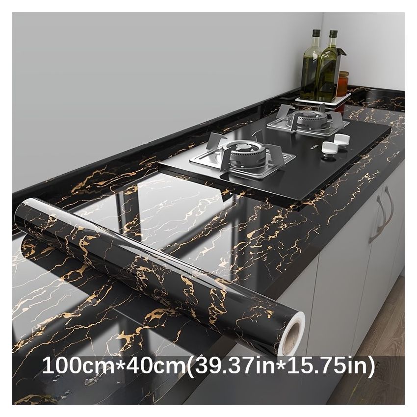 Modern Aesthetic Self-Adhesive Marble Wallpaper – 3 Colors, Decorative Peel & Stick Wall Covering for Kitchen, Bathroom, Tabletop, Room Renovation – 39.98 cm Width, 100/500/1000 cm Length