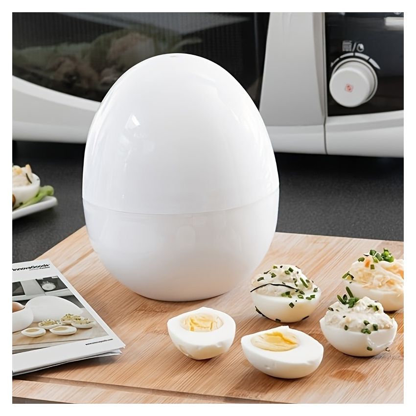 Microwave Egg Cooker – 4-Egg Hard & Soft Boiled Maker with Lid, Dishwasher-Safe Kitchen Gadget
