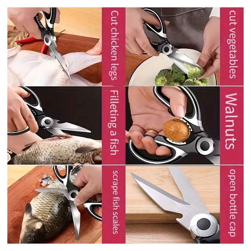Heavy-Duty Kitchen Shears – 420 Stainless Steel Multipurpose Scissors for Chicken, Duck, Fish & Vegetables – Sharp Blades, Ergonomic Handles, Food-Safe, Durable Cooking Tool