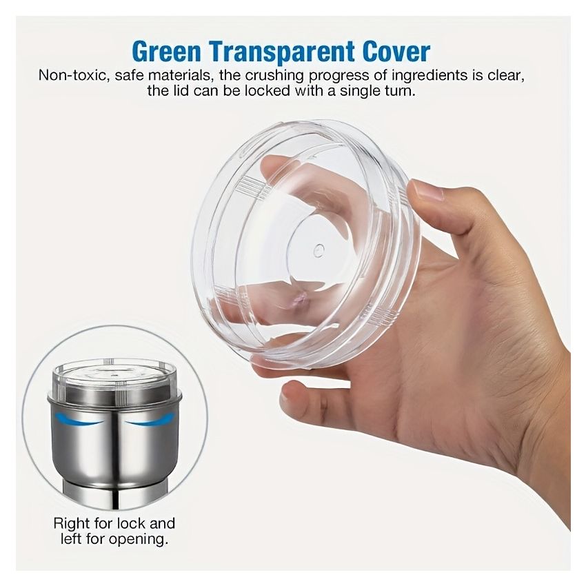 High-Power Electric Coffee & Grain Grinder – 25,000 RPM Fast Grinding, Stainless Steel Blades, Compact Multi-Purpose Kitchen Tool for Coffee, Spices & Nuts – Durable & Sleek Design