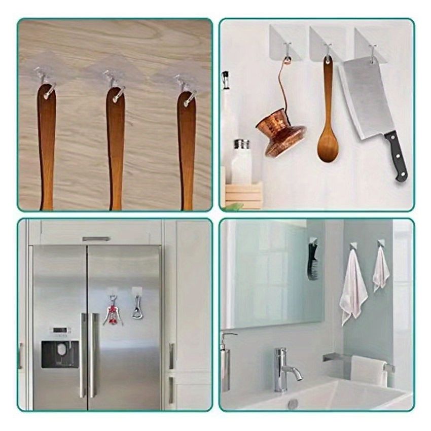 10 PCS Heavy-Duty Traceless Adhesive Wall Hooks – Waterproof, Punch-Free, Self-Adhesive Hook Rack for Keys, Towels, Hats & Bathroom Storage – No Drill, Removable, Multi-Purpose Wall Mount