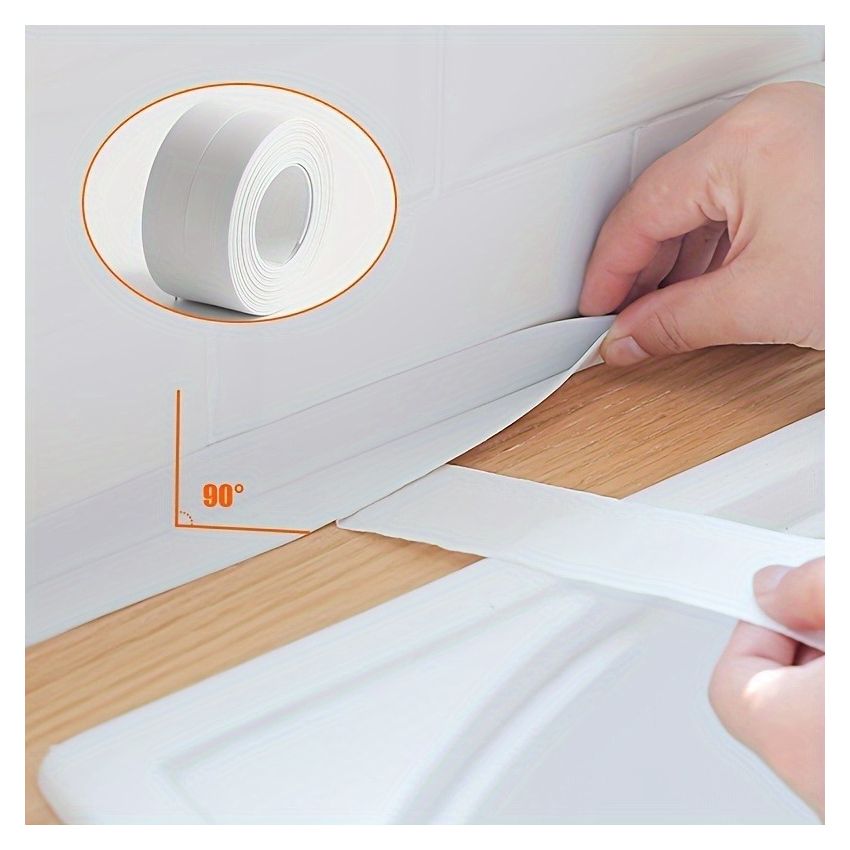Waterproof Self-Adhesive Toilet & Bathroom Edge Guard – 5m U-Shaped Seal Strip for Toilet Base, Sink & Kitchen – Anti-Splash, Mold-Resistant, Durable Sealing Tape