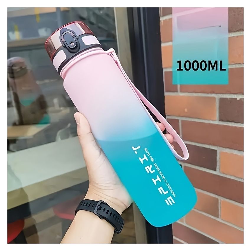 Gradient Sports Water Bottle 1000ml – Large Capacity, Durable Plastic Drinking Bottle for Men & Women, Leakproof Travel Cup for Fitness, Hiking, Camping & Outdoor Activities