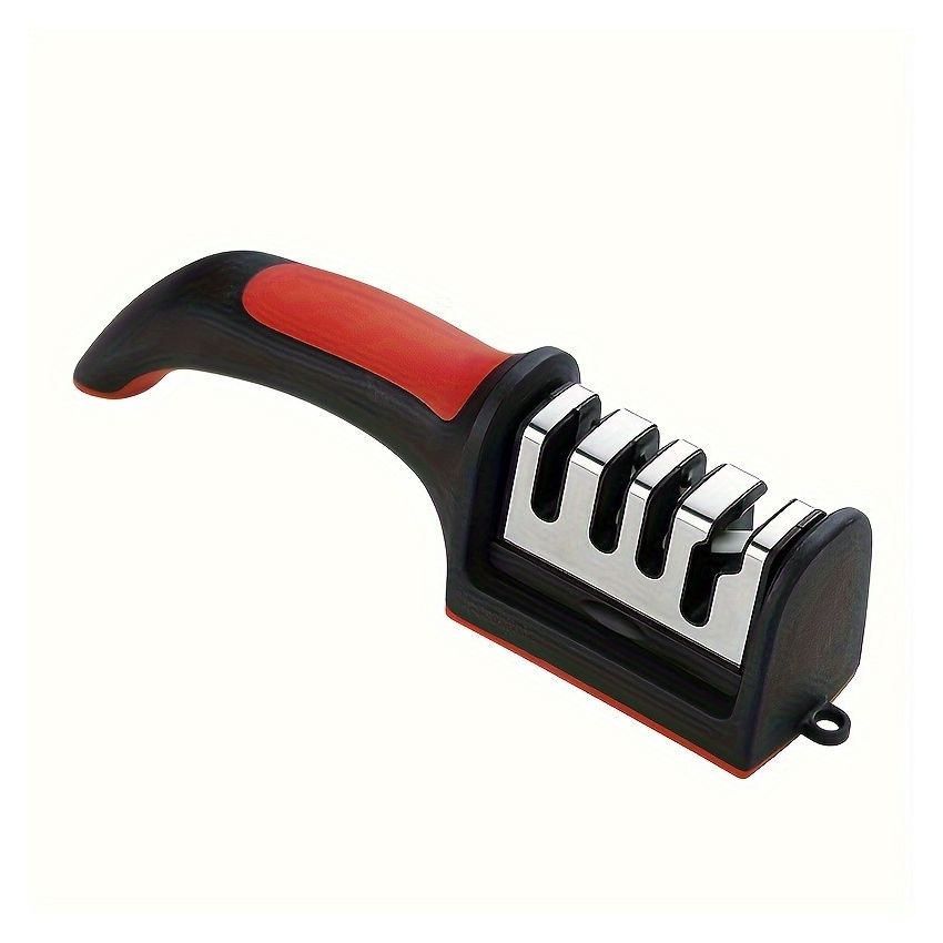 4-in-1 Professional Knife Sharpener – Tungsten Steel, ABS & Ceramic Sharpening Stones – 4-Stage Sharpener for Kitchen Knives, Ergonomic Handle, Easy to Hang – Durable Kitchen Tool 