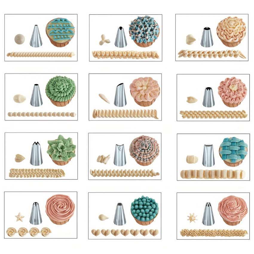 Velostar 21-Piece Stainless Steel Cake Decorating Tools Set with Piping Bags, Tips & Accessories