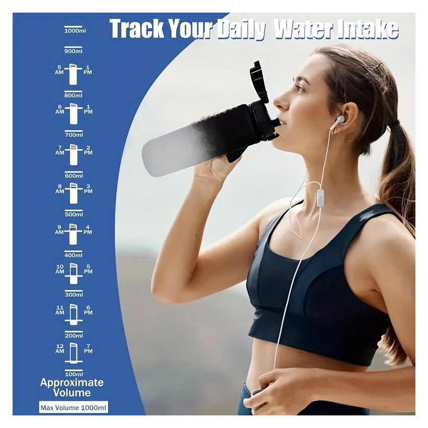 Gradient Sports Water Bottle 1000ml – Large Capacity, Durable Plastic Drinking Bottle for Men & Women, Leakproof Travel Cup for Fitness, Hiking, Camping & Outdoor Activities