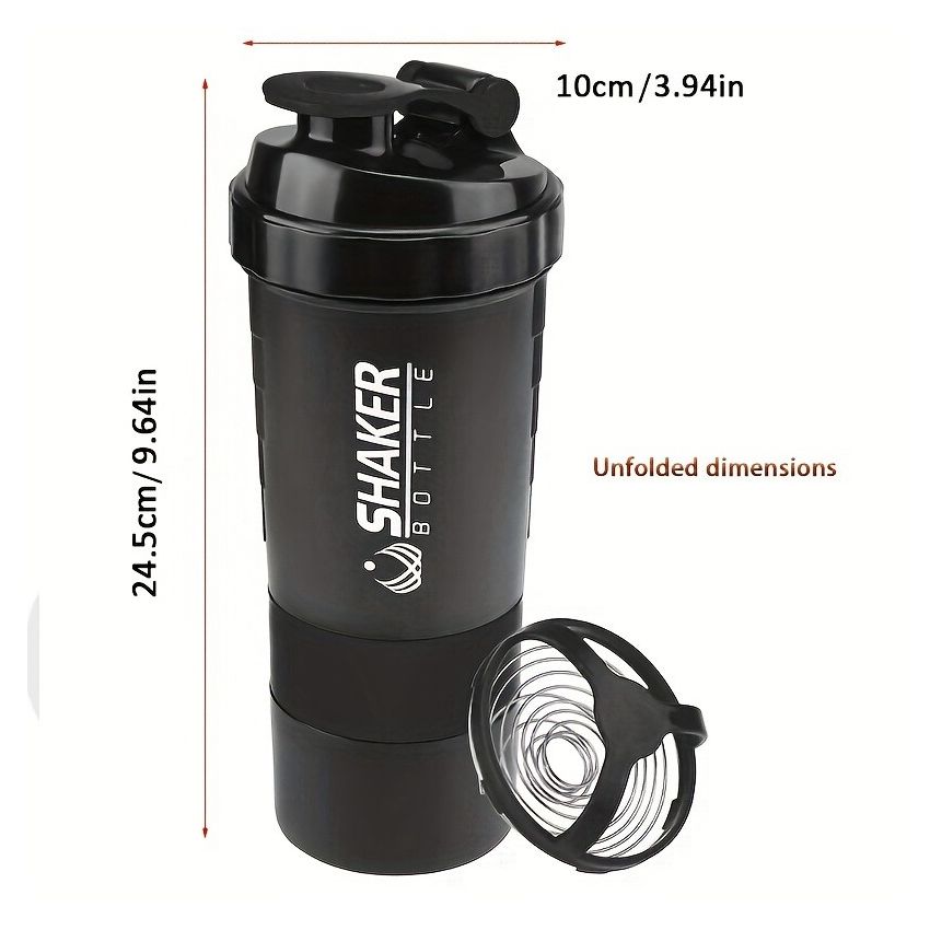 Portable Protein Shaker Cup 16oz – Leak-Proof Shaker Bottle for Gym, Fitness & Sports | Durable PP Material, Lightweight Shaking Cup for Protein Shakes, Smoothies & Meal Prep