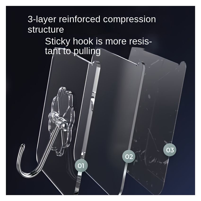 10 PCS Heavy-Duty Traceless Adhesive Wall Hooks – Waterproof, Punch-Free, Self-Adhesive Hook Rack for Keys, Towels, Hats & Bathroom Storage – No Drill, Removable, Multi-Purpose Wall Mount