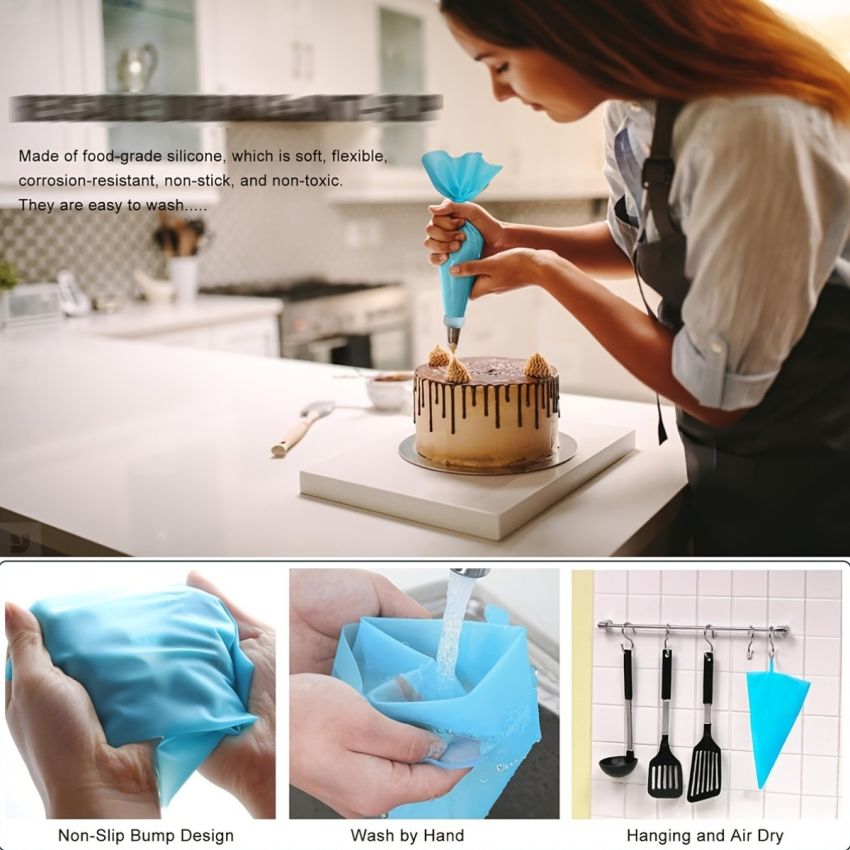 Velostar 21-Piece Stainless Steel Cake Decorating Tools Set with Piping Bags, Tips & Accessories