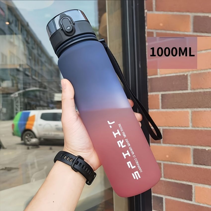 Gradient Sports Water Bottle 1000ml – Large Capacity, Durable Plastic Drinking Bottle for Men & Women, Leakproof Travel Cup for Fitness, Hiking, Camping & Outdoor Activities