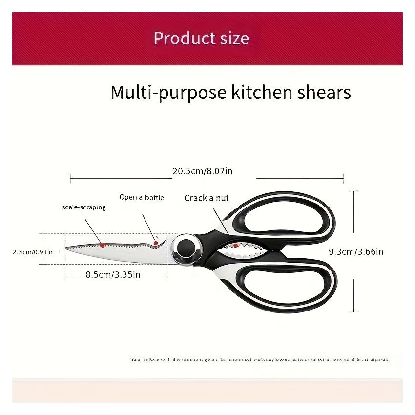 Heavy-Duty Kitchen Shears – 420 Stainless Steel Multipurpose Scissors for Chicken, Duck, Fish & Vegetables – Sharp Blades, Ergonomic Handles, Food-Safe, Durable Cooking Tool