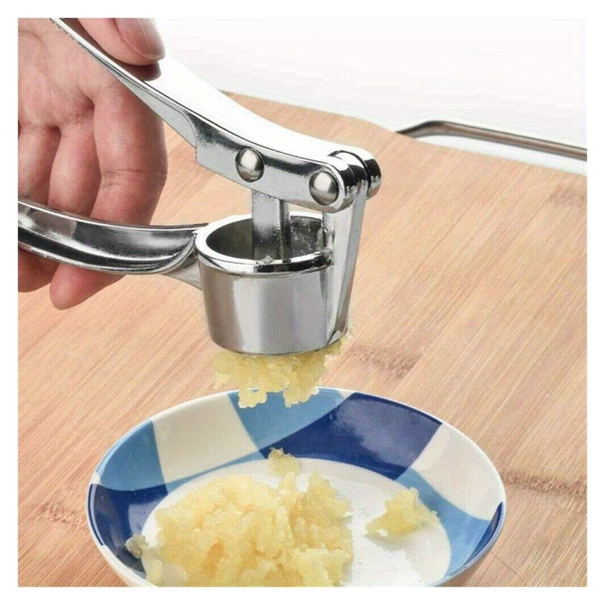 Heavy-Duty Garlic Press, Ginger Crusher & Lemon Squeezer – Manual Garlic Crusher Tool with Ergonomic Handle, Compact Design, Easy-Clean, Sturdy Build for Kitchen, Home & Restaurant Use