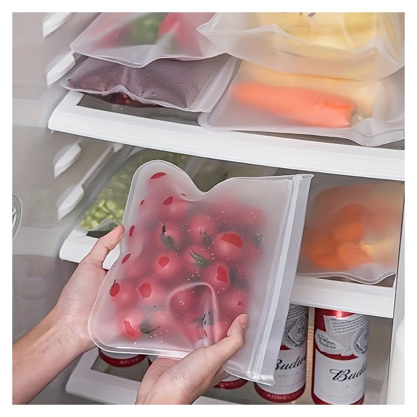 Reusable Silicone Food Storage Bag – 1pcs, Leak Proof, BPA Free, Stand-Up, Self-Sealing