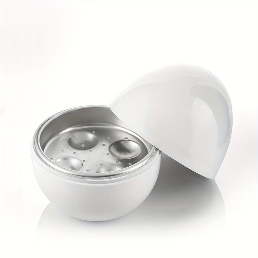 Microwave Egg Cooker – 4-Egg Hard & Soft Boiled Maker with Lid, Dishwasher-Safe Kitchen Gadget