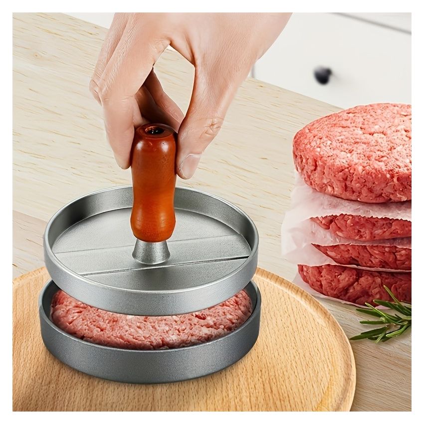 Non-Stick Stainless Steel Burger Press – Heavy-Duty Meat & Muffin Smasher for BBQ, Cheese, Veggies – Grilling & Baking Tool for Outdoor Cooking – Grill Accessory