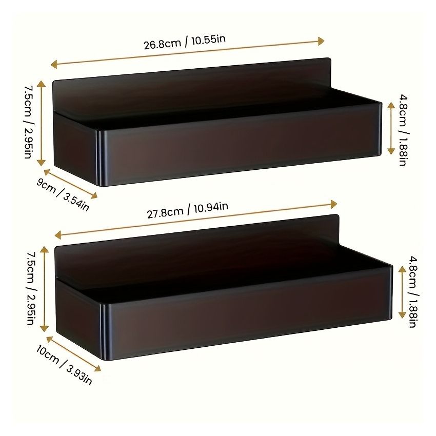 2-Pack Large Magnetic Plastic Storage Baskets – Space-Saving Kitchen Organizer for Fridge, Microwave, Washing Machine (No-Drill)