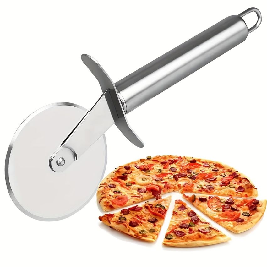 Stainless Steel Pizza Cutter Wheel – Sharp Rotating Blade with Ergonomic Handle, Heavy-Duty Pizza Slicer for Precise Cutting, Durable Kitchen Tool for Home & Professional Baking
