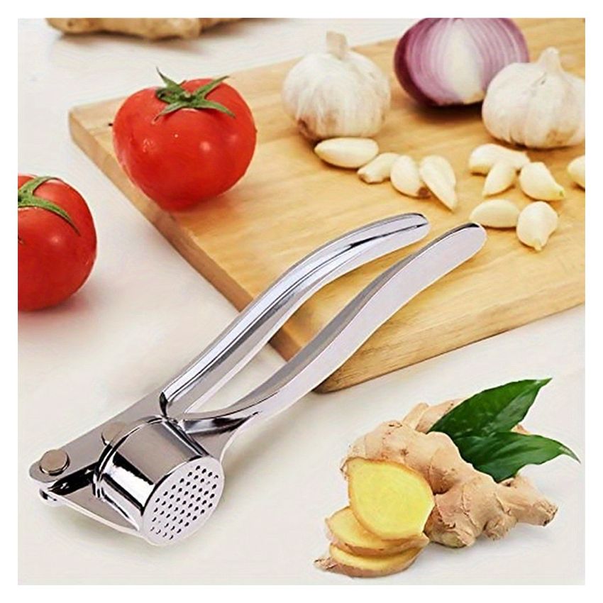 Heavy-Duty Garlic Press, Ginger Crusher & Lemon Squeezer – Manual Garlic Crusher Tool with Ergonomic Handle, Compact Design, Easy-Clean, Sturdy Build for Kitchen, Home & Restaurant Use