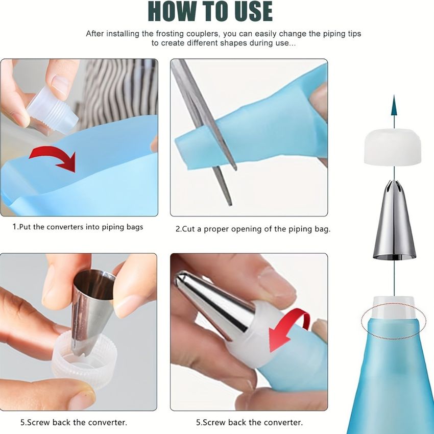 Velostar 21-Piece Stainless Steel Cake Decorating Tools Set with Piping Bags, Tips & Accessories