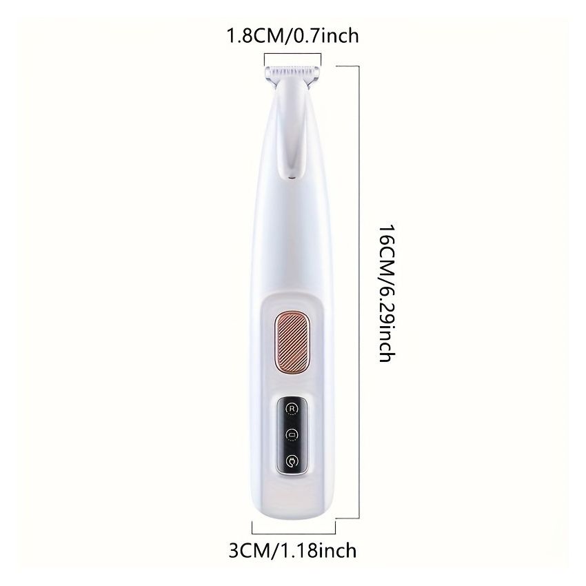 Compact Electric Pet Grooming Clipper – Low-Noise Fur Trimmer for Dogs & Cats, 1.8x16 cm – Precision Trimming for Paws, Eyes, Ears, Face & Rear – Professional Pet Grooming Too