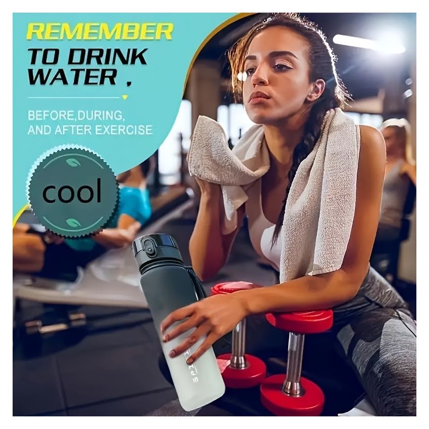 Gradient Sports Water Bottle 1000ml – Large Capacity, Durable Plastic Drinking Bottle for Men & Women, Leakproof Travel Cup for Fitness, Hiking, Camping & Outdoor Activities