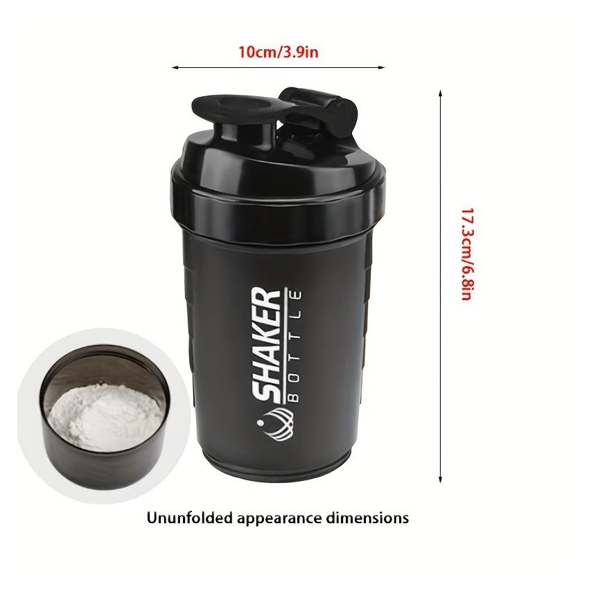 Portable Protein Shaker Cup 16oz – Leak-Proof Shaker Bottle for Gym, Fitness & Sports | Durable PP Material, Lightweight Shaking Cup for Protein Shakes, Smoothies & Meal Prep