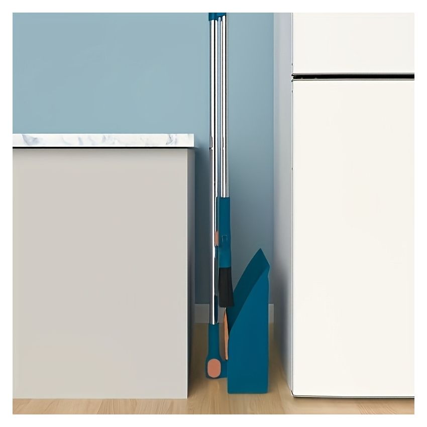 Household Broom and Dustpan Set with Long Handle – Rotatable Broom with Comb Teeth for Easy Floor Sweeping – Cleaning Supplies for Home, Kitchen, Room, Office