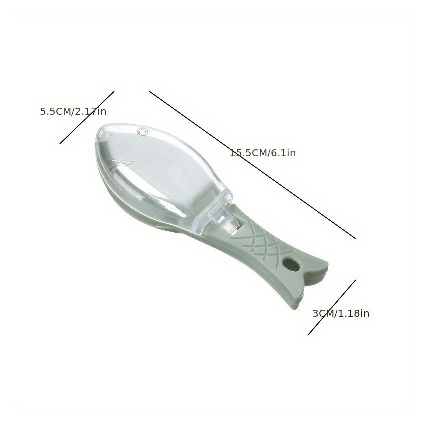 Fish Scale Scraper with Storage Box – Easy-Clean Household Fish Scale Remover, Anti-Splash Design, Safe Plastic Fish Scaler Tool with Cover, Quick Kitchen Gadget for Fish Cleaning & Cooking