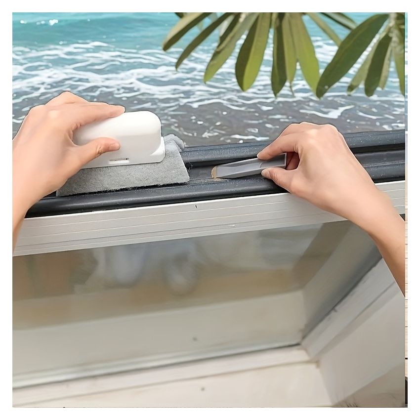 Universal Window Track Cleaning Brush – Gap & Frame Cleaner Tool for Kitchen Countertops, Sliding Door Rails, Window Sills & Small Crevices – Easy & Durable Household Cleaner