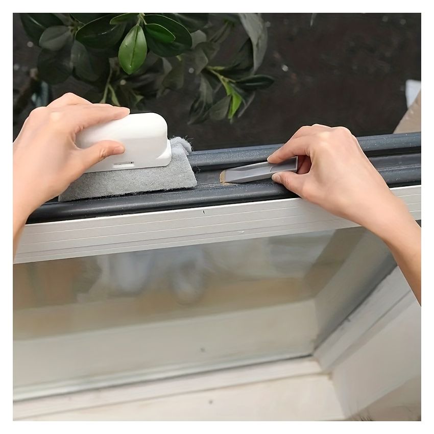 Universal Window Track Cleaning Brush – Gap & Frame Cleaner Tool for Kitchen Countertops, Sliding Door Rails, Window Sills & Small Crevices – Easy & Durable Household Cleaner