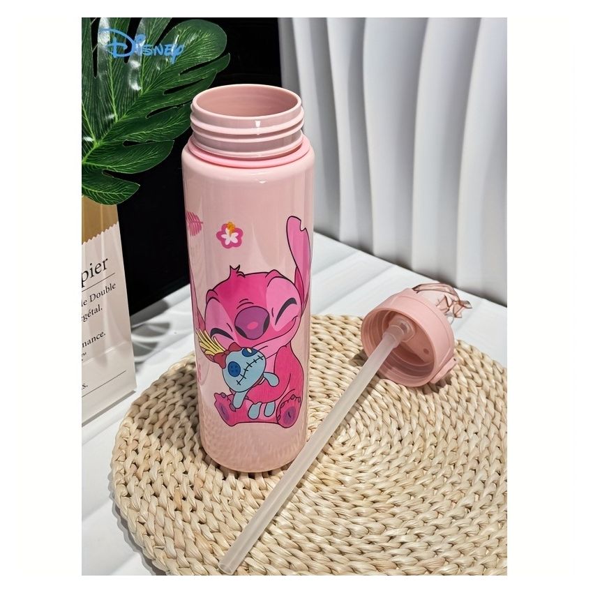 Disney KLM Cartoon Transparent Sports Water Bottle 800ML – Leakproof Pop-Up Lid, Lightweight Rectangle Bottle for Gym, Fitness, Running & Outdoor Hydration – Fun & Durable Gift