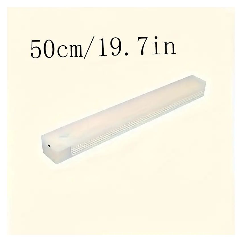 50cm Wireless LED Under Cabinet Light with Motion Sensor, Ultra-Thin Magnetic Strip, USB Rechargeable Indoor Lighting for Kitchen, Hallway, Wardrobe & Stairs