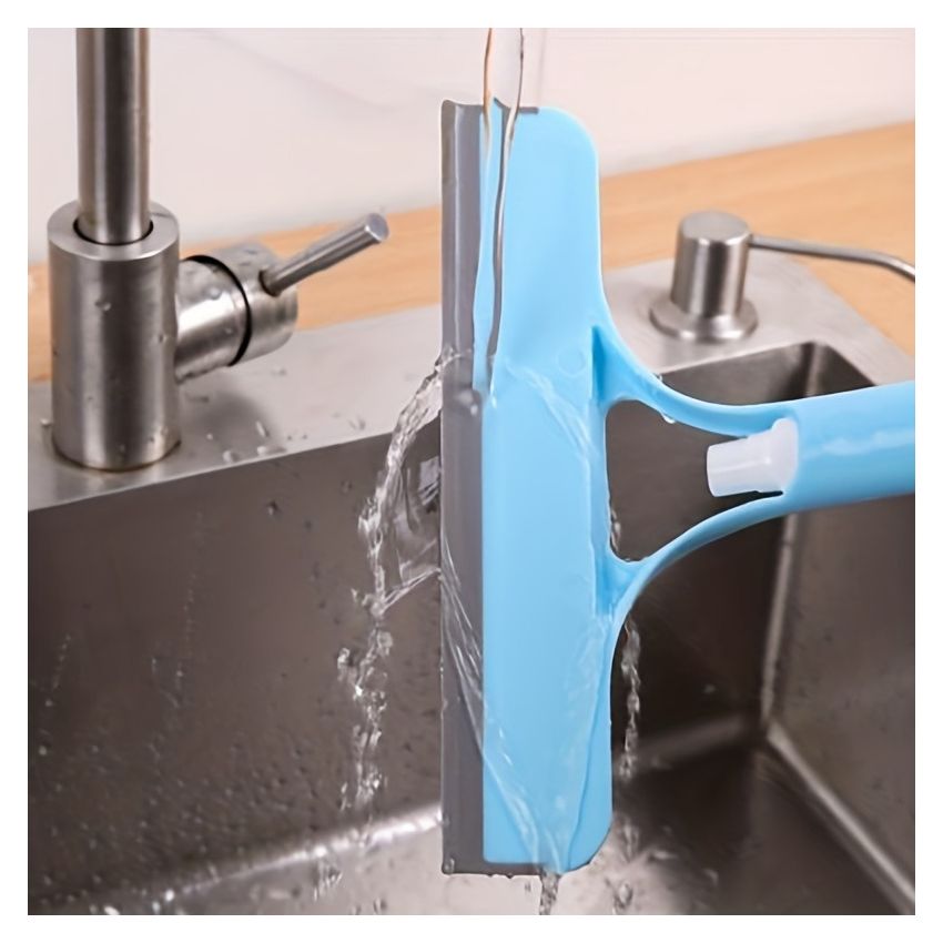 3-In-1 Multi-Functional Glass Cleaning Tool with Built-In Sprinkler – Streak-Free PP Plastic Window, Mirror & Surface Scraper for Kitchen, Bathroom, Bedroom & Living Room – Easy Grip & Durable