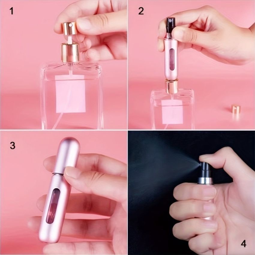 Mini 5ml Portable Refillable Perfume Atomizer – Aluminum Travel Spray Bottle, Leak-Proof Mist Pump, Empty Cosmetic Container for Fragrance, Multi-Color Options