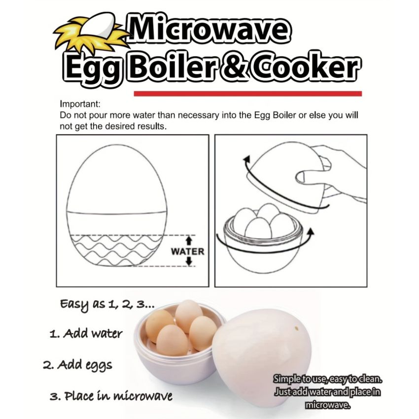 Microwave Egg Cooker – 4-Egg Hard & Soft Boiled Maker with Lid, Dishwasher-Safe Kitchen Gadget