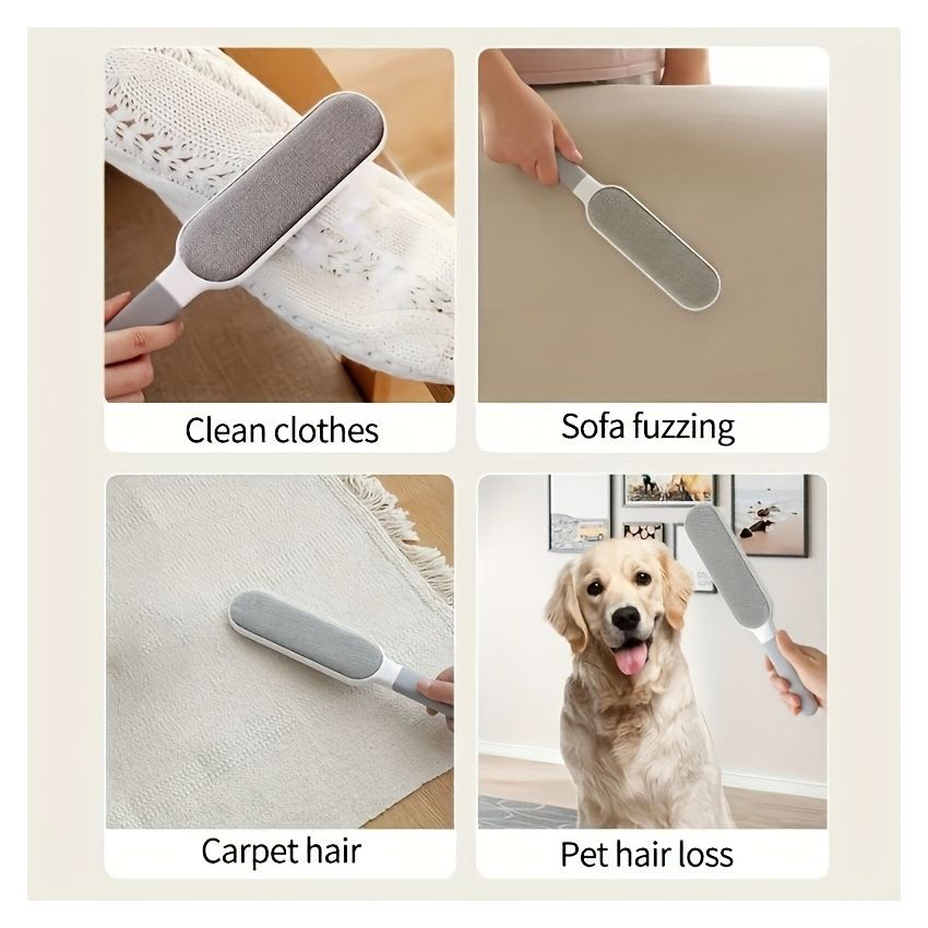 Reusable Pet Hair Remover Brush – Dual-Sided Static Cling Tool for Cats & Dogs, Works on Furniture, Clothes & Carpets | Durable Polypropylene, Eco-Friendly, No Batteries Required