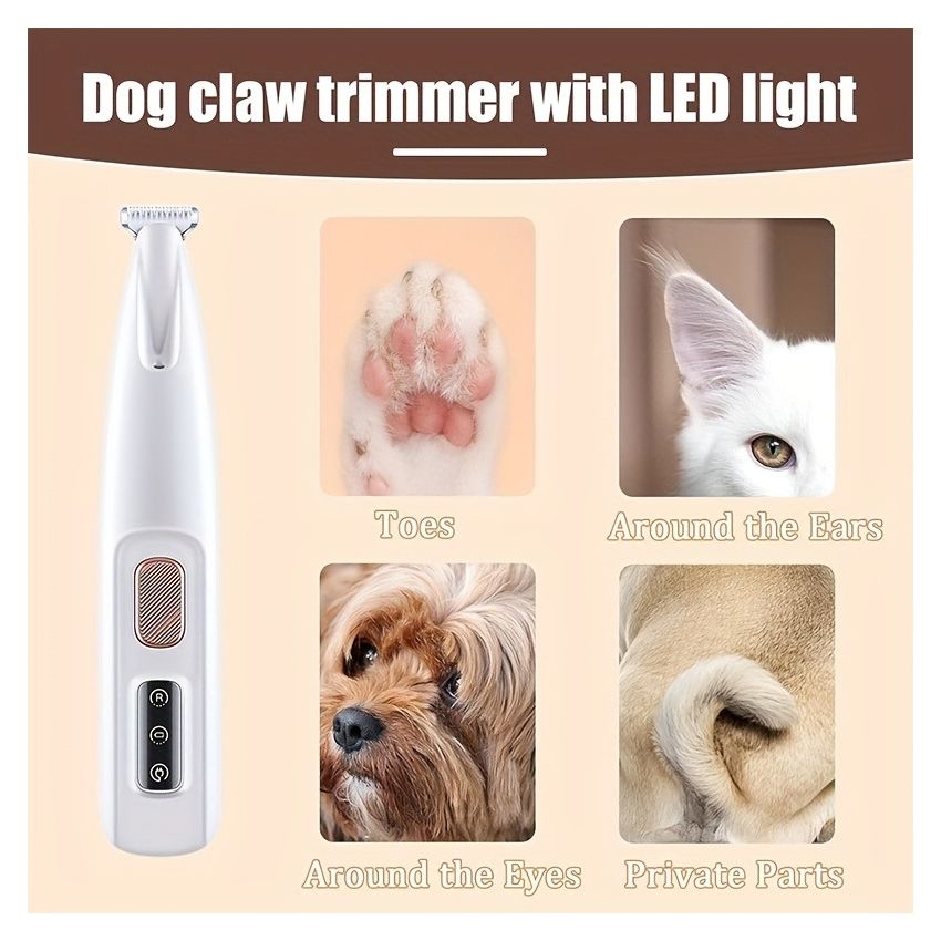 Compact Electric Pet Grooming Clipper – Low-Noise Fur Trimmer for Dogs & Cats, 1.8x16 cm – Precision Trimming for Paws, Eyes, Ears, Face & Rear – Professional Pet Grooming Too