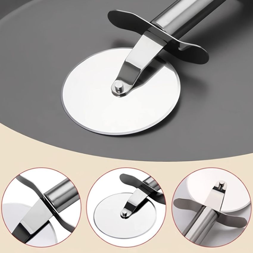 Stainless Steel Pizza Cutter Wheel – Sharp Rotating Blade with Ergonomic Handle, Heavy-Duty Pizza Slicer for Precise Cutting, Durable Kitchen Tool for Home & Professional Baking