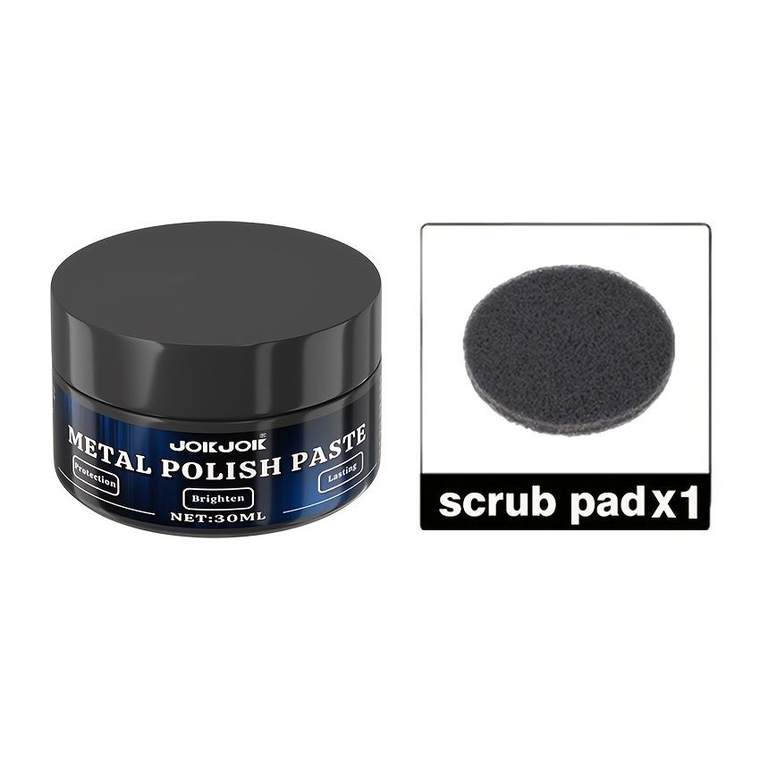 Multifunctional Metal Polishing Paste 30ML + SCRUB PDA – All-in-One Chrome & Metal Repair, Rust Removal & Polishing Compound for Cars, Motorcycles, RVs, Kitchen Utensils, Bathroom & Stainless Steel