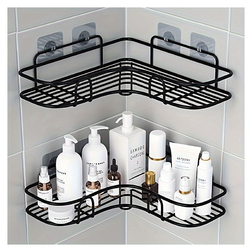 Corner Shower Rack – Rust-Resistant Wall-Mounted Bathroom Shelf, Space-Saving Storage Organizer for Shampoo, Conditioner, Toner & Cosmetics