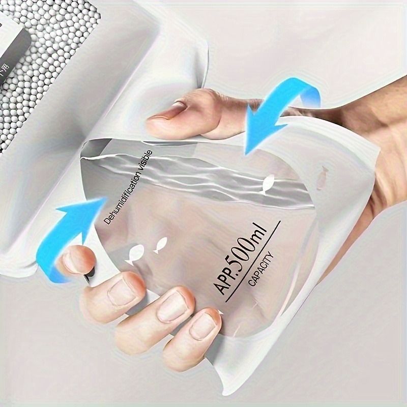 Hanging Moisture Absorbing Bags – 56.43oz Dehumidifier for Closet, Bedroom & Bathroom | No-Electric Humidity Absorber for Clothes & Wardrobe – Pack of 5 Large Desiccant Bags