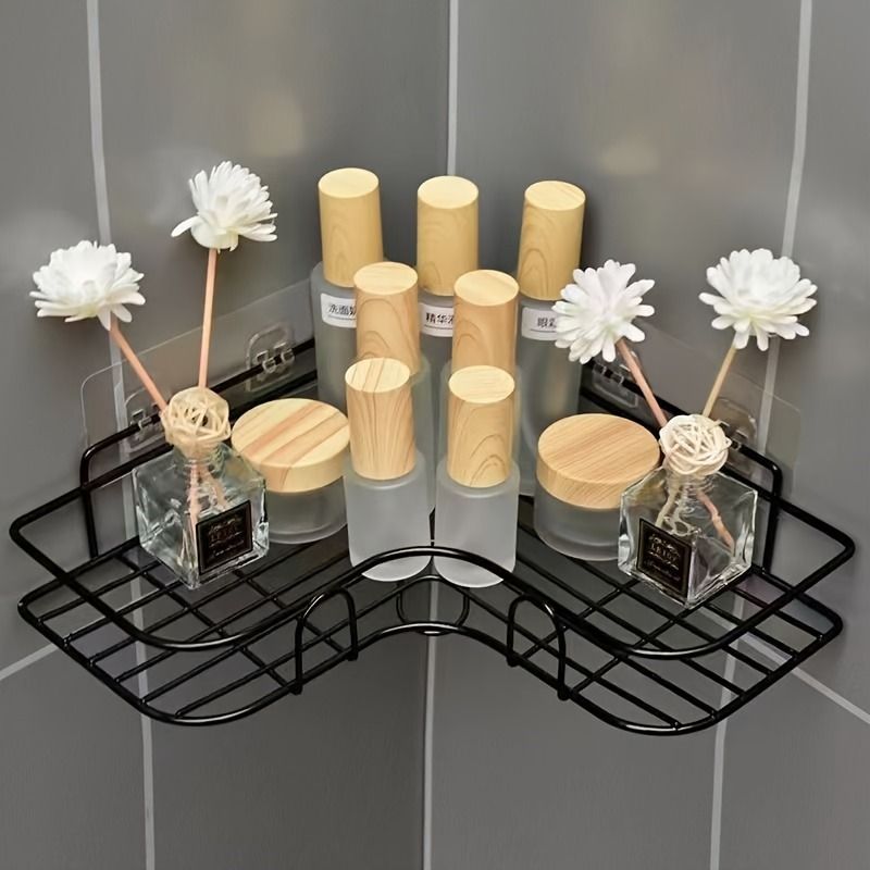 Corner Shower Rack – Rust-Resistant Wall-Mounted Bathroom Shelf, Space-Saving Storage Organizer for Shampoo, Conditioner, Toner & Cosmetics