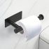 Self-Adhesive Toilet Paper Holder – Black Stainless Steel, Wall-Mounted Without Drilling, Rustproof Bathroom Tissue Holder for Toilet, Kitchen & Shower Towel Storage