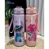 Disney KLM Cartoon Transparent Sports Water Bottle 800ML – Leakproof Pop-Up Lid, Lightweight Rectangle Bottle for Gym, Fitness, Running & Outdoor Hydration – Fun & Durable Gift