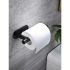 Self-Adhesive Toilet Paper Holder – Black Stainless Steel, Wall-Mounted Without Drilling, Rustproof Bathroom Tissue Holder for Toilet, Kitchen & Shower Towel Storage